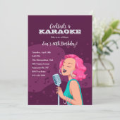 Uitnodigingen voor Karaoke Feestje (Staand voorkant)
