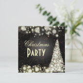 Uitnodigingen voor kerstfeestdagen, champagnebubbe (Staand voorkant)