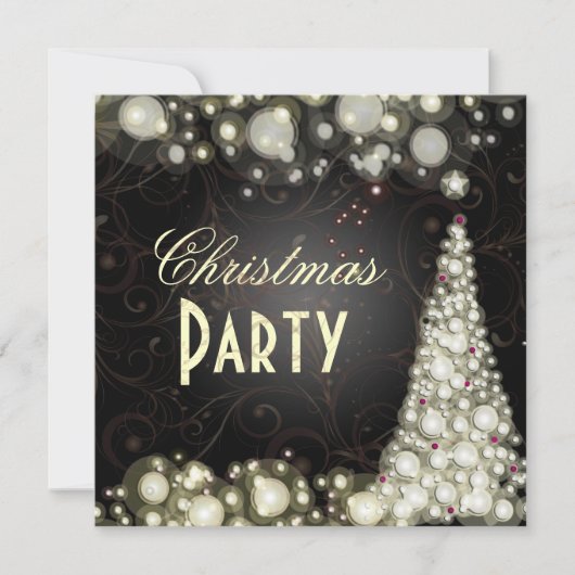 Uitnodigingen voor kerstfeestdagen, champagnebubbe (Voorkant)