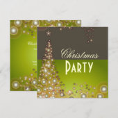 Uitnodigingen voor kerstfeestdagen, champagnebubbe (Voorkant / Achterkant)