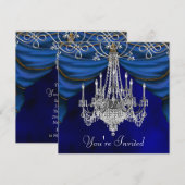 Uitnodigingen voor Konvooi van de Royal Navy Blauw (Voorkant / Achterkant)