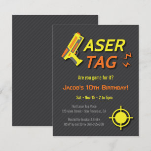 Uitnodigingen voor Laser Tag Kinderverjaardagsfees
