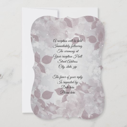 Uitnodigingen voor lente bruiloft elegant Mauve (Achterkant)