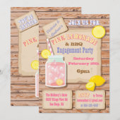 Uitnodigingen voor limonade & BBQ Engagement Party (Voorkant / Achterkant)