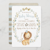 Uitnodigingen voor Lion Baby Shower (Voorkant / Achterkant)