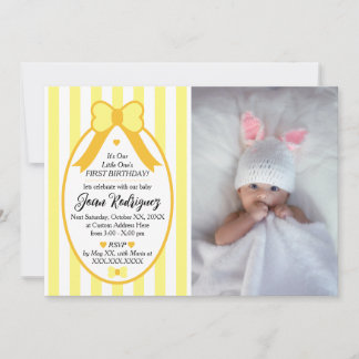 Uitnodigingen voor Little One Bow 1e verjaardagsfo