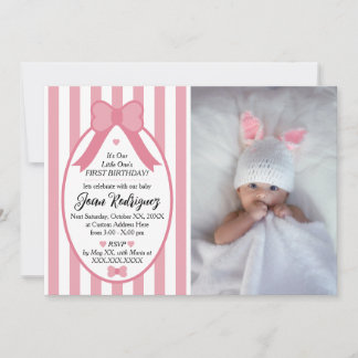 Uitnodigingen voor Little One Bow 1e verjaardagsfo