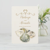 Uitnodigingen voor marineverbindingen met zeeschel (Staand voorkant)