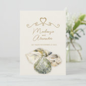 Uitnodigingen voor marineverbindingen met zeeschel (Staand voorkant)