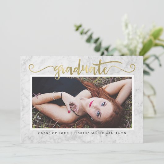 Uitnodigingen voor marmer en goud (Staand voorkant)