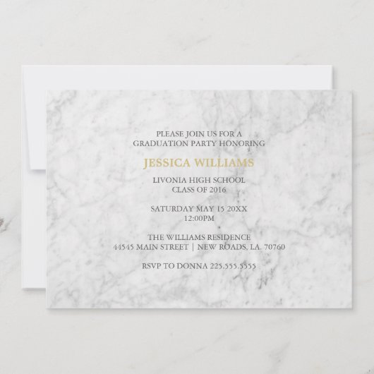 Uitnodigingen voor marmer en goud (Achterkant)