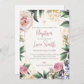 Uitnodigingen voor meisjesdoop voor doopfeest uitn (Voorkant / Achterkant)