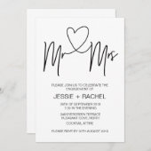 Uitnodigingen voor modern Verloving (Voorkant / Achterkant)