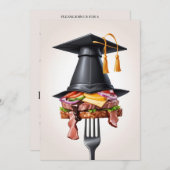 Uitnodigingen voor moderne afstuderen BBQ (Voorkant / Achterkant)