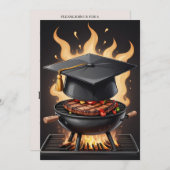 Uitnodigingen voor moderne afstuderen BBQ (Voorkant / Achterkant)