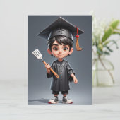 Uitnodigingen voor moderne afstuderen BBQ (Staand voorkant)