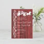 Uitnodigingen voor paarden- en carriage Barn Wood  (Staand voorkant)