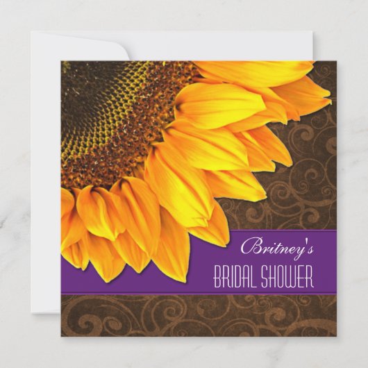 Uitnodigingen voor Paarse zonnebloempitten in het (Voorkant)