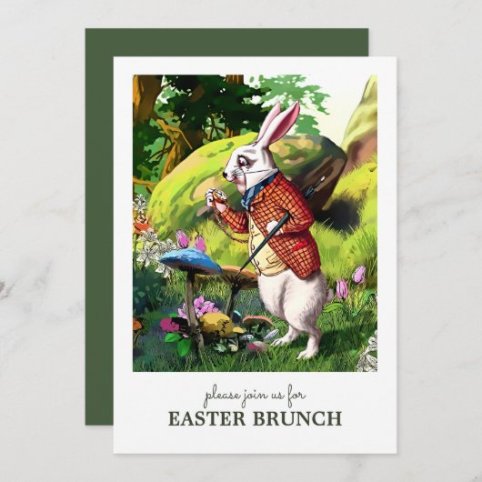 Uitnodigingen voor Pasen Bunny Easter Brunch (Voorkant / Achterkant)