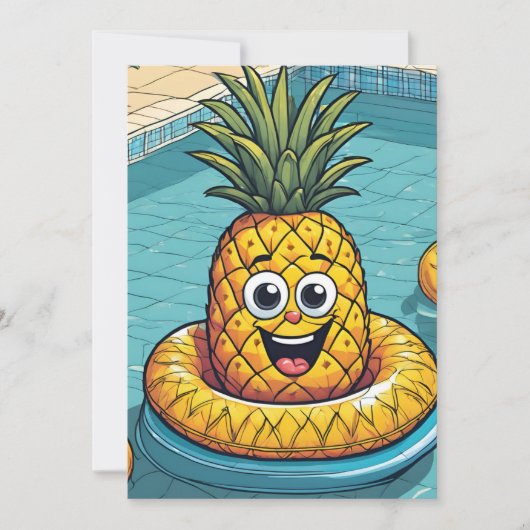 Uitnodigingen voor Pineapple Pool Party (Voorkant)