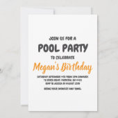 Uitnodigingen voor Pineapple Pool Party (Achterkant)