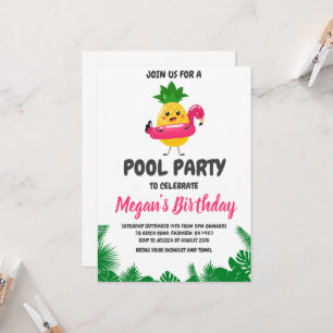 Uitnodigingen voor Pineapple Pool Party