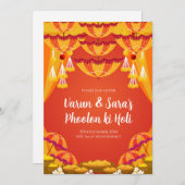 Uitnodigingen voor Pithi & Digital Haldi (Voorkant / Achterkant)