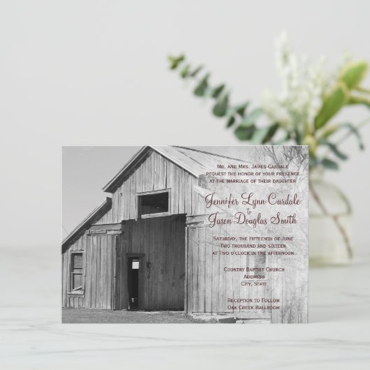 Uitnodigingen voor plattelandstokken in het bijtst (Staand voorkant)