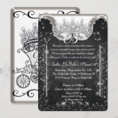 Uitnodigingen voor prinsessenkoets-juwelenfeest ve (Voorkant / Achterkant)