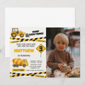 Uitnodigingen voor Printable Construction Birthday (Voorkant / Achterkant)