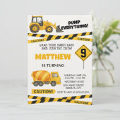 Uitnodigingen voor Printable Construction Birthday (Staand voorkant)