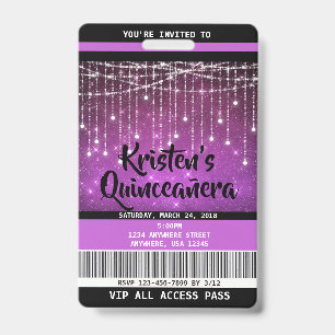 Uitnodigingen voor Quinceanera-verjaardagsfeest, S Badge