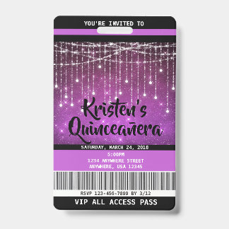 Uitnodigingen voor Quinceanera-verjaardagsfeest, S Badge