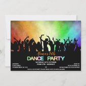 Uitnodigingen voor Rainbow Glow Dance Party (Voorkant)