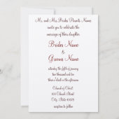 Uitnodigingen voor renaissance Wedding (Achterkant)