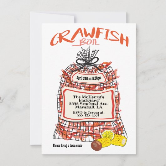 Uitnodigingen voor rivierkreeft kookfeest poster (Voorkant)