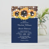 Uitnodigingen voor roodbruine zonnebloemen en mari (Staand voorkant)