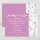 Uitnodigingen voor roze koffieliefhebbers (Voorkant / Achterkant)