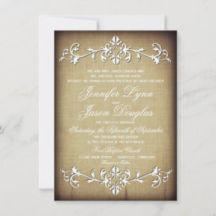 Uitnodigingen voor  Rustic Paper Flourish Wedding