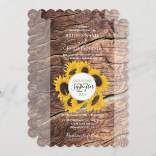 Uitnodigingen voor Rustic Sunflower Wedding
