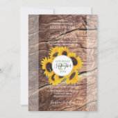 Uitnodigingen voor Rustic Sunflower Wedding (Voorkant)