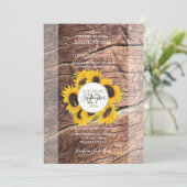Uitnodigingen voor Rustic Sunflower Wedding (Staand voorkant)