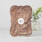 Uitnodigingen voor Rustic Wood Wedding (Staand voorkant)