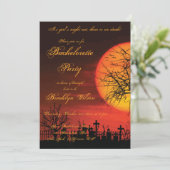 Uitnodigingen voor 's avonds Halloween vrijgezelle (Staand voorkant)