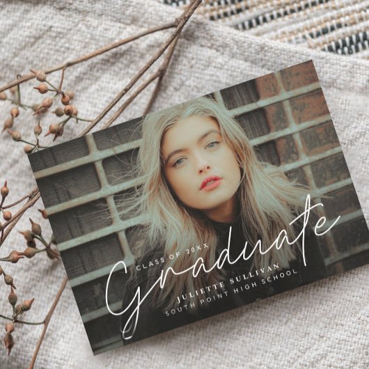 Uitnodigingen voor scriptfotocollage-graduatie