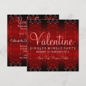 Uitnodigingen voor Single Mingle Valentijn Party (Voorkant / Achterkant)
