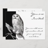  uitnodigingen voor Snowy Owl (Voorkant / Achterkant)