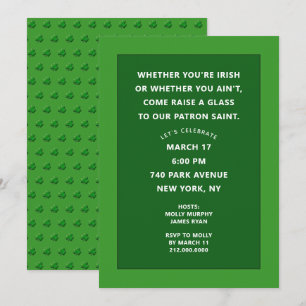 Uitnodigingen voor St. Patrick's Day-feestje