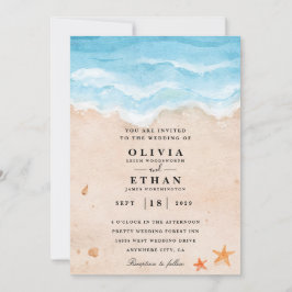 Uitnodigingen voor strandbruiloft