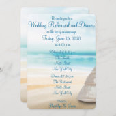 Uitnodigingen voor strandbruiloft repetitie diner (Voorkant / Achterkant)